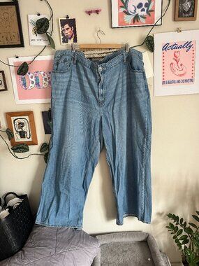 Old Navy mid-rise baggy wide leg jeans